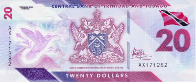 Bancnota Trinidad &amp;amp; Tobago 20 Dolari 2020 - PNew UNC ( polimer ) foto