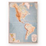 Harta fizică și politică a Americii de Nord și Sud, &icirc;ntocmită pentru uzul școlilor &icirc;n anul 1927 &icirc;n timpul domniei regelui Ferdinand I.