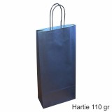 Pungi hartie NEGRE 2 sticle vin, 18x39x8 cm, set 30 buc
