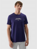 Tricou cu imprimeu pentru bărbați - bleumarin, 4F Sportswear