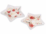 Cumpara ieftin Set 2 platouri Craciun portelan multicolor cm 25 x 24 H