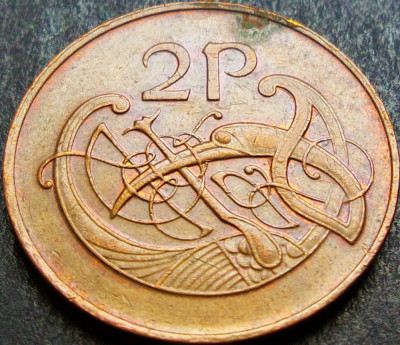Moneda 2 Pence - IRLANDA, anul 1980 *cod 1403 B - MODEL MARE foto