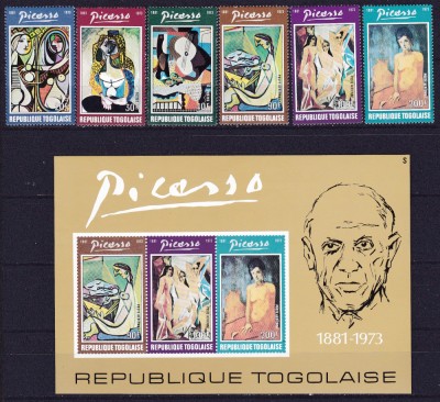 DB1 Pictura Comemorare Picasso 1974 Togo 6 v. + SS MNH foto