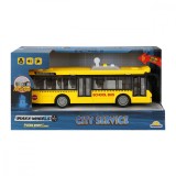 Cumpara ieftin Autobuz cu lumini si sunete, City Service, Maxx Wheels, 1:16, Galben