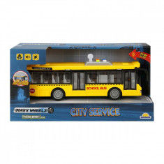 Autobuz cu lumini si sunete, City Service, Maxx Wheels, 1:16, Galben