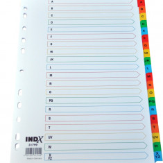 Index Carton Alb Mylar Alfabetic A-z, Margine Pp Color, A4, 190g/mp, Optima