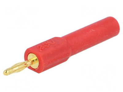 Adaptor Banană Roșie 2mm 36A 60VDC Aurit 44.5mm foto