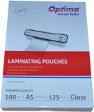 Folie Pentru Laminare, A5 (154 X 216 Mm), 125 Microni 100buc/top Optima