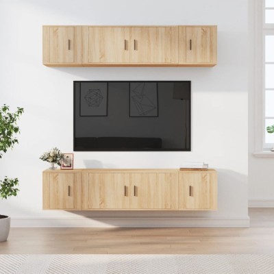 vidaXL Set dulap TV, 6 piese, stejar sonoma, lemn prelucrat foto