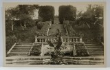 AVRIG , PARCUL TERASAT AL SANATORIULUI BRUCKENTHAL , IN PRIM PLAN FANTANA DECORATIVA , FOTOGRAFIE FORMAT CARTE POSTALA , INTERBELICA
