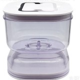 Borcan pentru muraturi, flippy, cu separator pentru lichide, ermetic, termorezistent, tip clepsidra, 1400 ml, abs, alb, 13.5x9.5 cm
