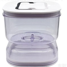 Borcan pentru muraturi, flippy, cu separator pentru lichide, ermetic, termorezistent, tip clepsidra, 1400 ml, abs, alb, 13.5x9.5 cm