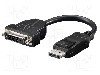 Cablu {{Tip cablu de conectare}}, DisplayPort mufa, DVI-D (24+1) soclu, 0.2m, {{Culoare izola&amp;#355;ie}}, Goobay - 69873