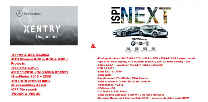 SSD Benz Xentry DAS 03.2023 &amp; Bmw ISTA+ 4.39.20, ISTA-P 3.68.1, ETK