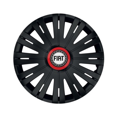 Set 4 capace roti Negre Cu Inel Rosu Active R15 Compatibil Cu Fiat foto