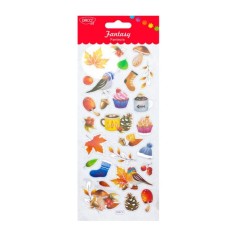 Abtibilduri DACO Fantezia, Model Toamna, 27 Buc/Set, Multicolor, Autocolante Anotimpuri, Stickere Decorative, Stickere pentru Copii, Abtibilduri Copii foto