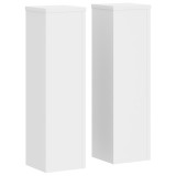 Cumpara ieftin Suporturi de plante, 2 buc., alb, 17x17x60 cm, lemn prelucrat