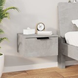 Noptiera Suspendata VidaXL Gri Beton 34x30x20 cm - Montare pe Perete, Lemn Compozit, Spatiu Depozitare, Design Modern