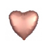 Balon Folie Satin Inima Rose Gold - 45 cm