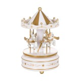 Carusel muzical de Craciun, 11 x 18 cm, plastic, Alb/Auriu