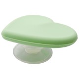 Suport stand design inima, rotativ, silicon verde deschis mat, pentru telefoane