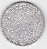 India 1 Rupee RUPIE 1887 Victoria, Asia, Argint