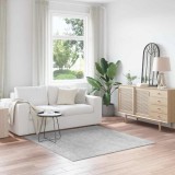 Covor pufos cu suport din latex Gri 160x160 cm