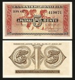 !!! F. RARR : GRECIA - 5 DRAHME 1941 - P 319 - UNC