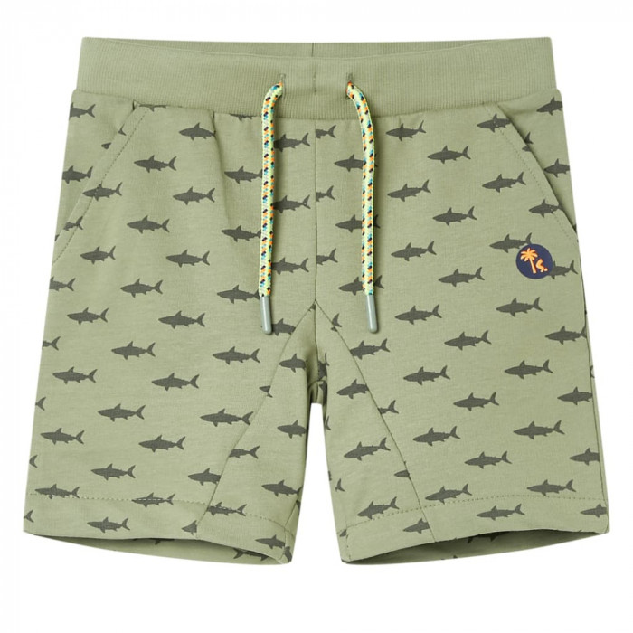 Pantaloni scurti pentru copii cu snur, kaki deschis, 140
