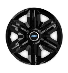 Set 4 capace roti Hubcaps fast black R15 pentru gama auto Ford foto