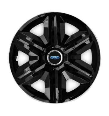 Set 4 capace roti Hubcaps fast black R16 pentru gama auto Ford foto