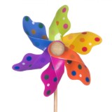 Moară de V&acirc;nt, Model Polka, Multicolor, 27cm, Oem