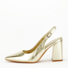 Pantofi aurii eleganti 8711 04 foto