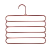Cumpara ieftin Umeras din Plastic, Antiderapant si Multifunctional pentru Organizarea Hainelor, cu 5 Pozitii, 31x31 cm, Maro