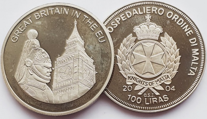2610 Ordinul din Malta 100 Liras 2004 Great Britain in the EU