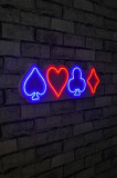 Decoratiune luminoasa LED, Briscambille Poker Suits, Benzi flexibile de neon, DC 12 V, Multicolor, Neon Graph