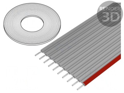 Cablu Bandă 2.54mm 8x24AWG PVC 100FT foto