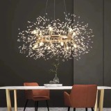 Candelabru Led Modern Tip Ramura, Design Floral Cu Crstale, Montaj Suspendat, 9X13W, , &Oslash;600Mm