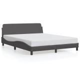 Cumpara ieftin Cadru de pat, Dover, gri, 160x200 cm, piele ecologica