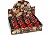 Set 12 globuri brad Craciun sticla multicolora RN &Oslash; 8 cm