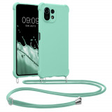 Bumper kwmobile pentru Xiaomi 11 Lite 5G NE/Mi 11 Lite 5G, Silicon, Verde, 55902.71