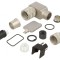Conector M16 mufă 6 pini ecranat argintat IP67 5A
