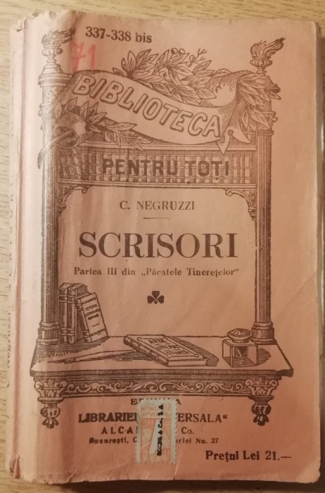 myh 61 15 - Biblioteca pt toti - 337-338 bis - Scrisori - C Negruzzi
