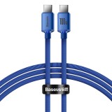 CABLU alimentare si date Baseus Crystal Shine, Fast Charging Data Cable pt. smartphone, USB Type-C la USB Type-C 100W, 1.2m, albastru &quot;CAJY000603&quot; (ti