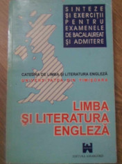 SINTEZE SI EXERCITII DE LIMBA SI LITERATURA ENGLEZA PENTRU EXAMENELE DE BACALAUREAT SI ADMITERE-HORTENSIA PARLOG foto