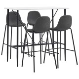 Cumpara ieftin Set mobilier de bar, 5 piese, gri inchis, material textil