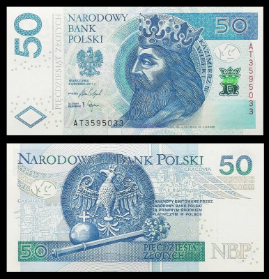 POLONIA █ bancnota █ 50 Zlotych █ 2017 █ P-185b █ UNC █ necirculata foto