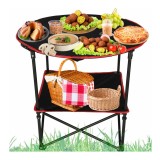 Masa de camping confortabila si pilabila, negru, 63 x 72 cm