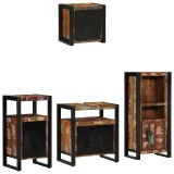 vidaXL Set de mobilier pentru baie cu raft 4 pcs Lemn recuperat solid