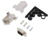 Conector D-Sub 9 pini TATA, Negru, Marca ENCITECH, Montare pe cablu, prin lipire